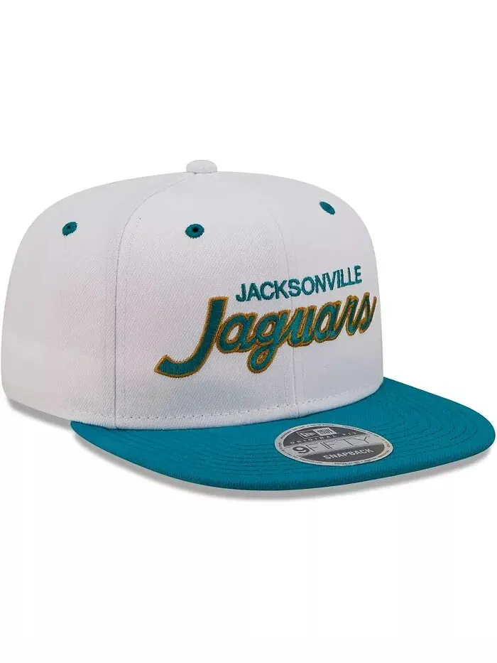 Мужская белая, бирюзовая состаренная бейсболка Jacksonville Jaguars Sparky Original 9FIFTY Snapback — изображение 2 из 4