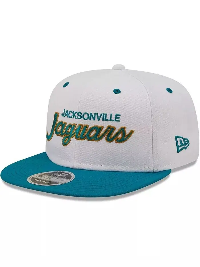 Мужская бело-бирюзовая рваная кепка Jacksonville Jaguars Sparky Original 9FIFTY Snapback New Era — изображение 1 из 4, белый