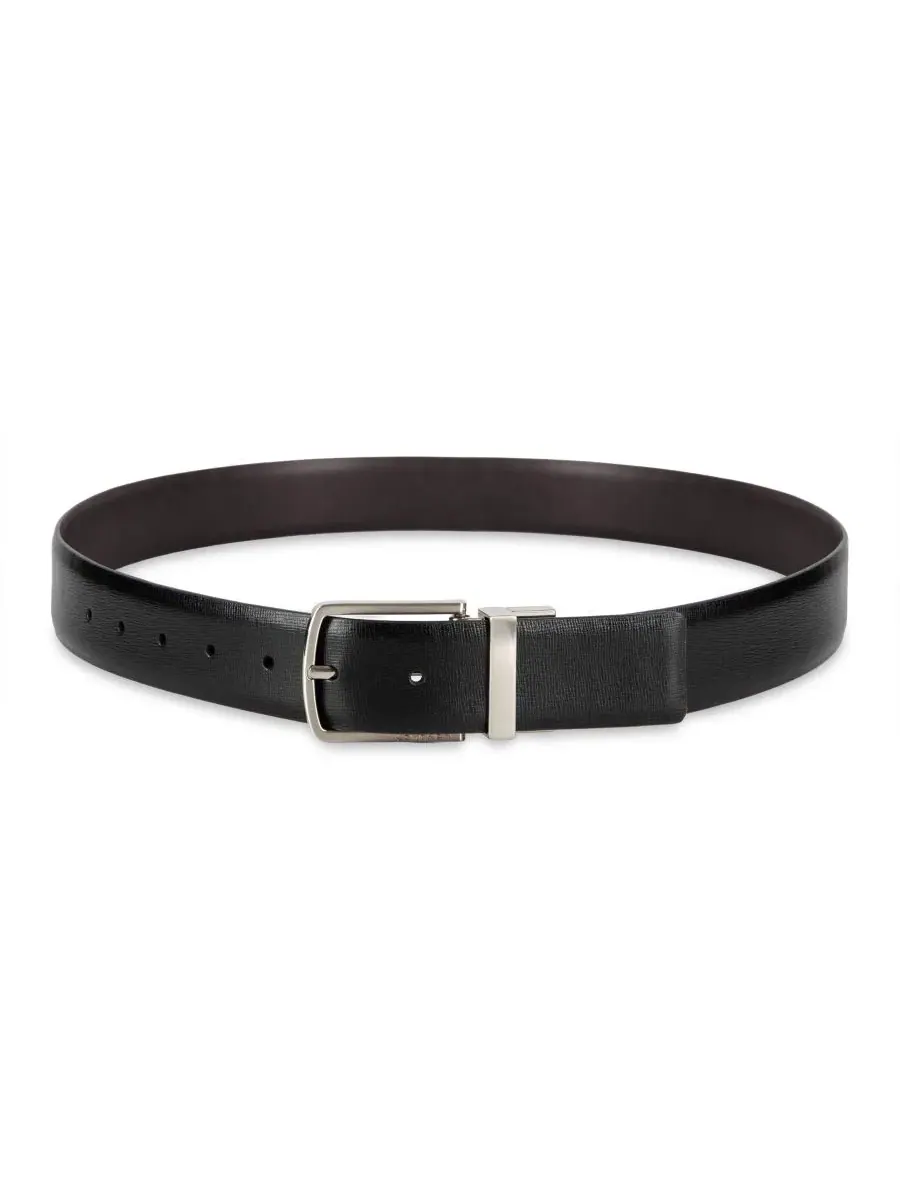 Мужской двусторонний ремень из сафьяновой кожи Calvin Klein — изображение 5 из 6, черный/коричневый