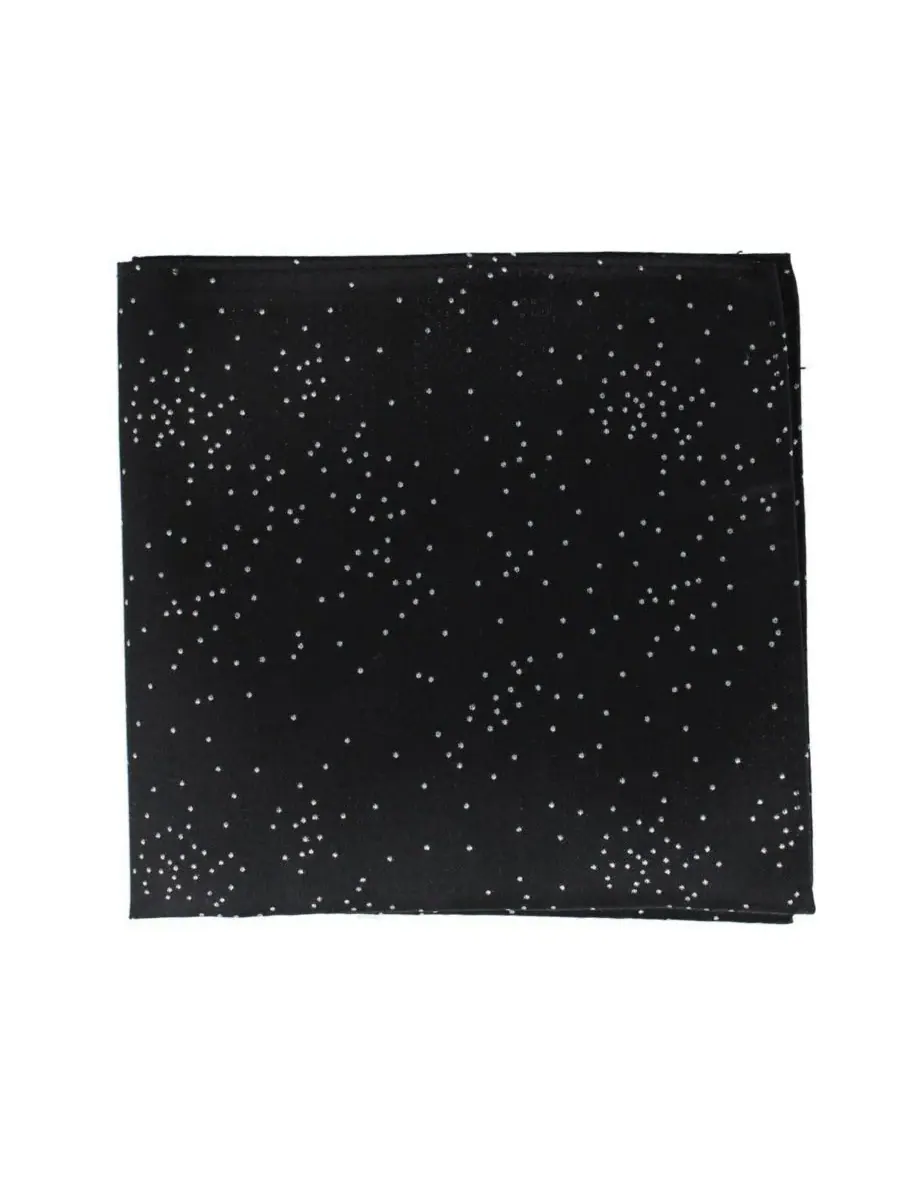 Мужской шелковый нагрудный платок Mystere Metallic Star Light, размер 12 x 12 дюймов TRAFALGAR — изображение 2 из 3, черный