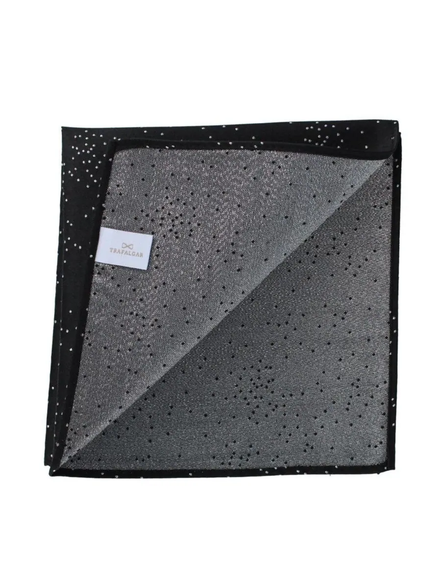 Мужской шелковый нагрудный платок Mystere Metallic Star Light, размер 12 x 12 дюймов TRAFALGAR — изображение 3 из 3, черный