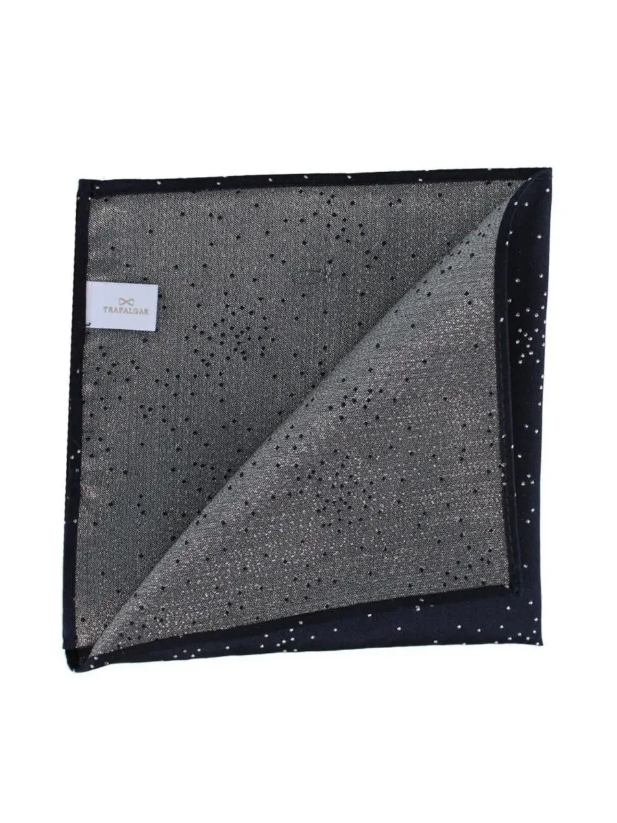 Мужской шелковый нагрудный платок Mystere Metallic Star Light, размер 12 x 12 дюймов TRAFALGAR — изображение 3 из 3