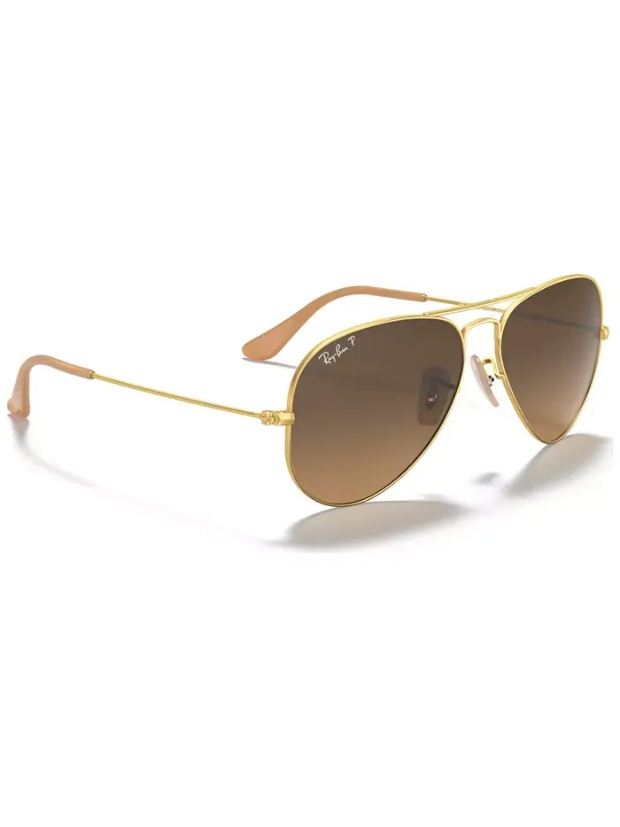 Унисекс поляризованные солнцезащитные очки, RB3025 AVIATOR CLASSIC Ray-Ban — изображение 4 из 8, коричневый