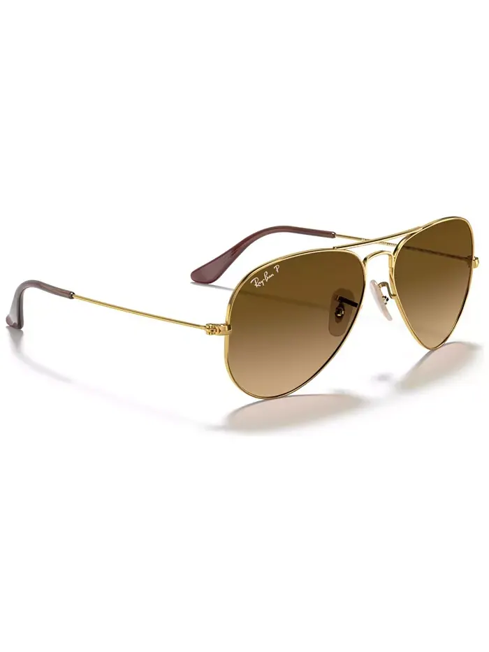 Унисекс поляризованные солнцезащитные очки, RB3025 AVIATOR CLASSIC Ray-Ban — изображение 4 из 8, коричневый