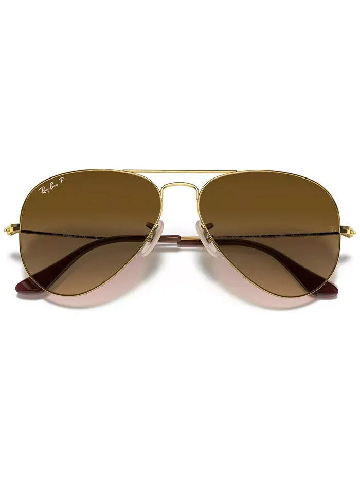 Унисекс поляризованные солнцезащитные очки, RB3025 AVIATOR CLASSIC Ray-Ban — изображение 6 из 8, коричневый
