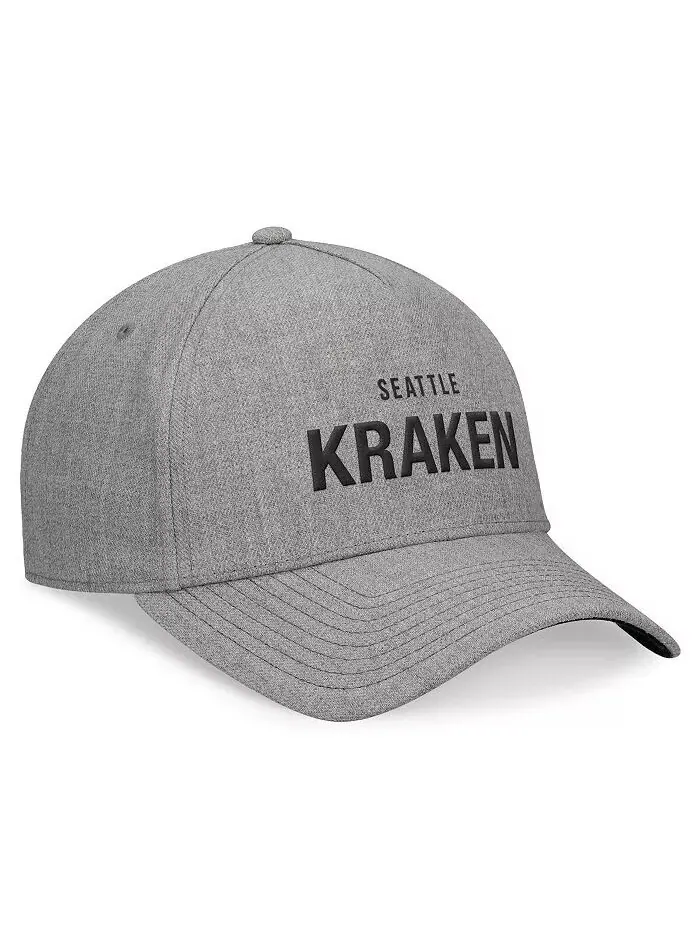 Мужская кожаная шляпа с А-образной рамкой и ремешком на спине Seattle Kraken Elements цвета Хизер — изображение 4 из 4, серый