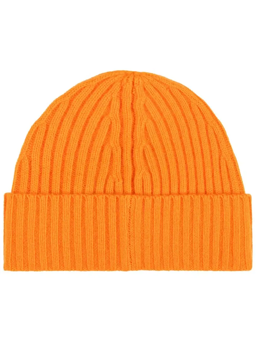 Вязаная шапка из кашемира с отворотом Polo Ralph Lauren — изображение 2 из 4, оранжевый