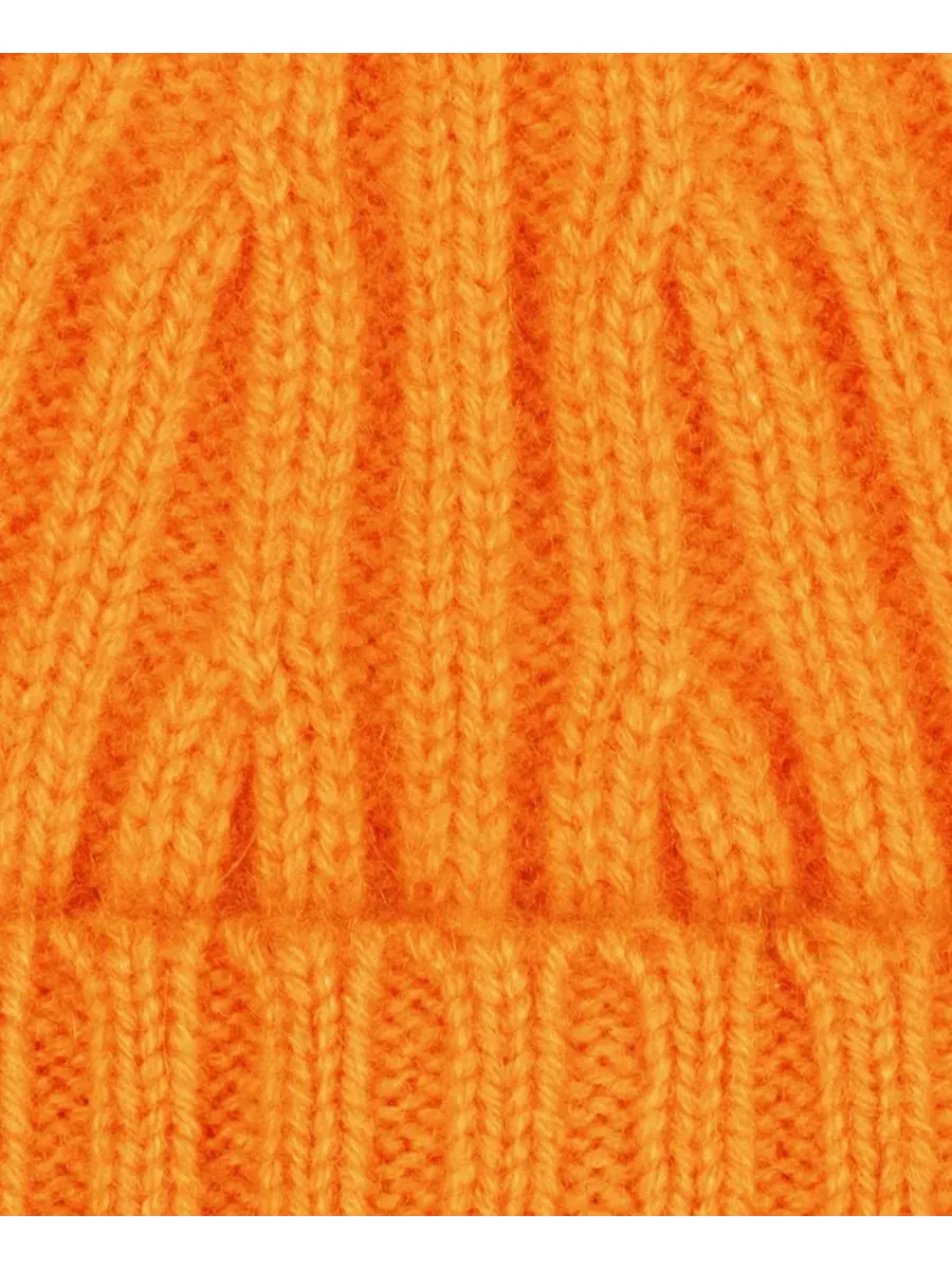 Вязаная шапка из кашемира с отворотом Polo Ralph Lauren — изображение 4 из 4, оранжевый