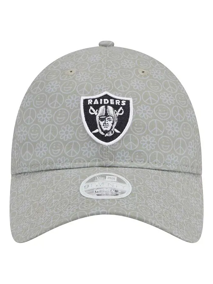 Женская серебристая кепка Las Vegas Raiders Smiley 9TWENTY Adjustable New Era — изображение 4 из 4