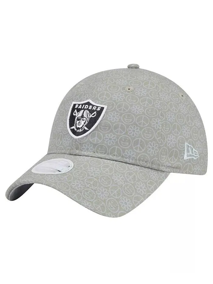 Женская серебряная регулируемая кепка Las Vegas Raiders Smiley 9TWENTY New Era — изображение 1 из 4, серебряный