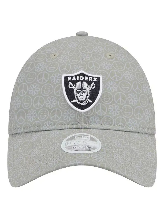 Женская серебряная регулируемая кепка Las Vegas Raiders Smiley 9TWENTY New Era — изображение 4 из 4, серебряный