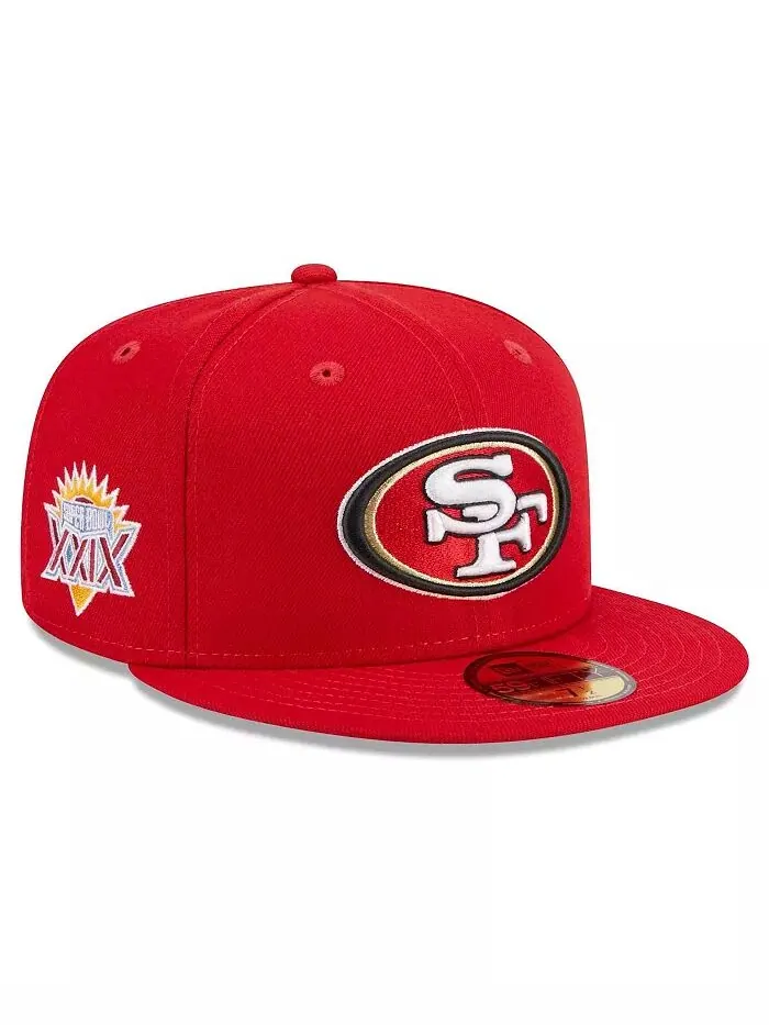 Мужская алая бейсболка San Francisco 49ers Main Patch 59FIFTY Fitted Hat New Era