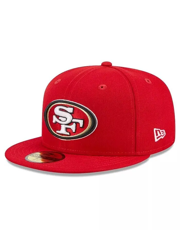 Мужская кепка Scarlet San Francisco 49ers с основной нашивкой 59FIFTY New Era — изображение 3 из 4, алый