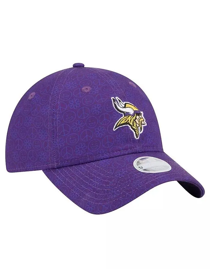 Женская фиолетовая регулируемая кепка Minnesota Vikings Smiley 9TWENTY New Era — изображение 2 из 4, фиолетовый