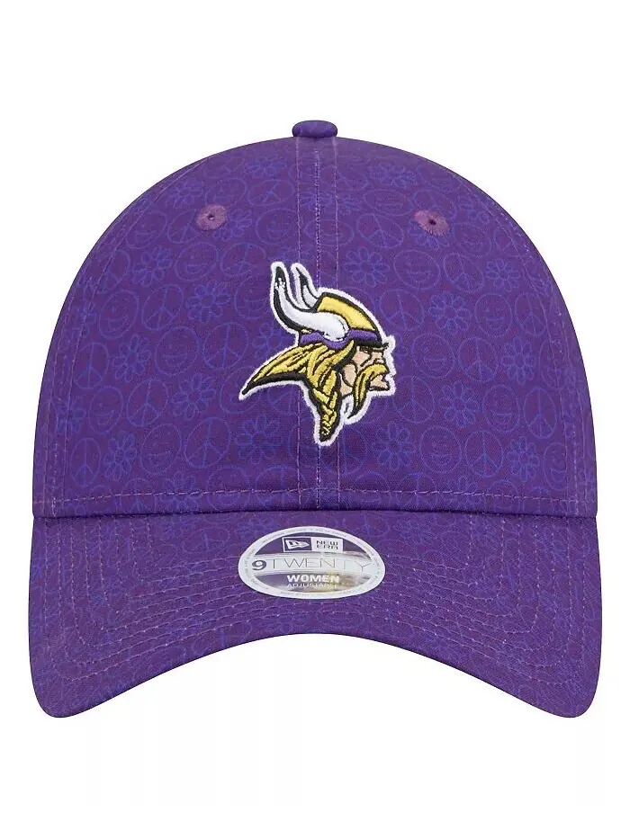 Женская фиолетовая регулируемая кепка Minnesota Vikings Smiley 9TWENTY New Era — изображение 4 из 4, фиолетовый