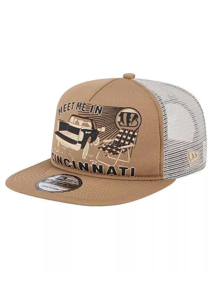 Мужская светло-коричневая кепка Cincinnati Bengals Meet Me 9FIFTY Snapback New Era — изображение 1 из 4, бежевый
