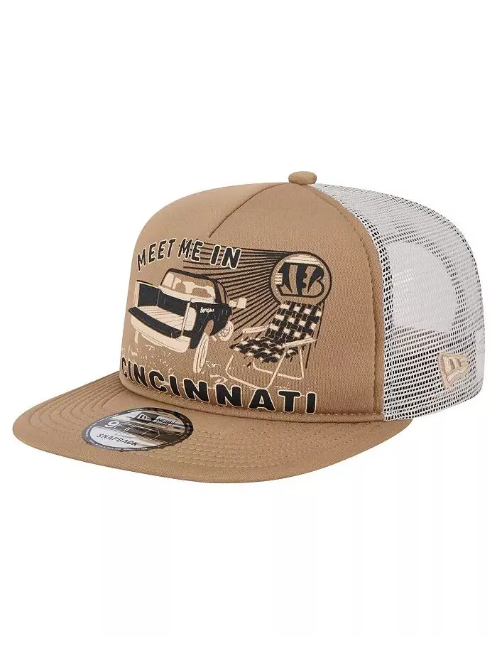 Мужская кепка Snapback Cincinnati Bengals Meet Me 9FIFTY цвета загара New Era