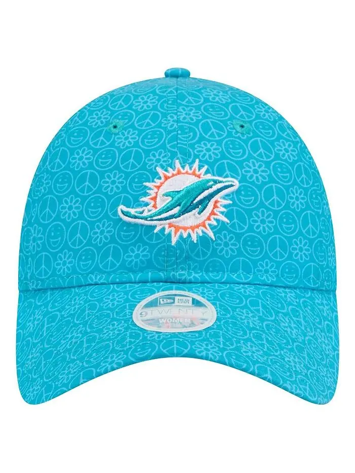 Женская регулируемая шапка Aqua Miami Dolphins Smiley 9TWENTY New Era — изображение 3 из 4