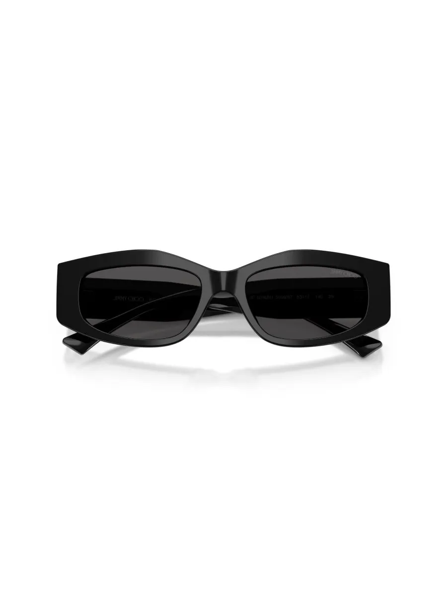 Женские солнцезащитные очки с геометрическим рисунком, JC5046BU Jimmy Choo — изображение 3 из 5, черный