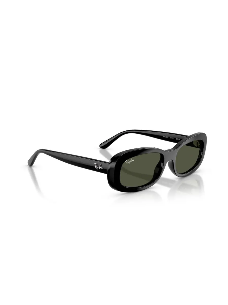 Женские овальные солнцезащитные очки, RB2221 Ray-Ban — изображение 2 из 5, черный зеленый