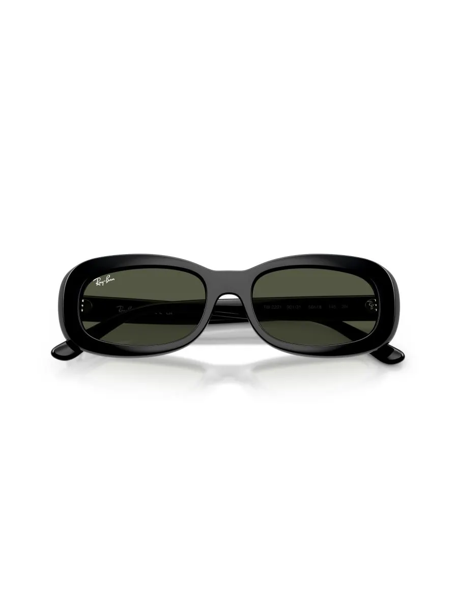 Женские овальные солнцезащитные очки, RB2221 Ray-Ban — изображение 3 из 5, черный зеленый