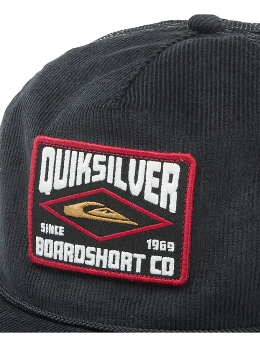 Кепка-снапбек из хлопкового вельвета с вышитым логотипом Beginning Quiksilver — изображение 3 из 3, черный