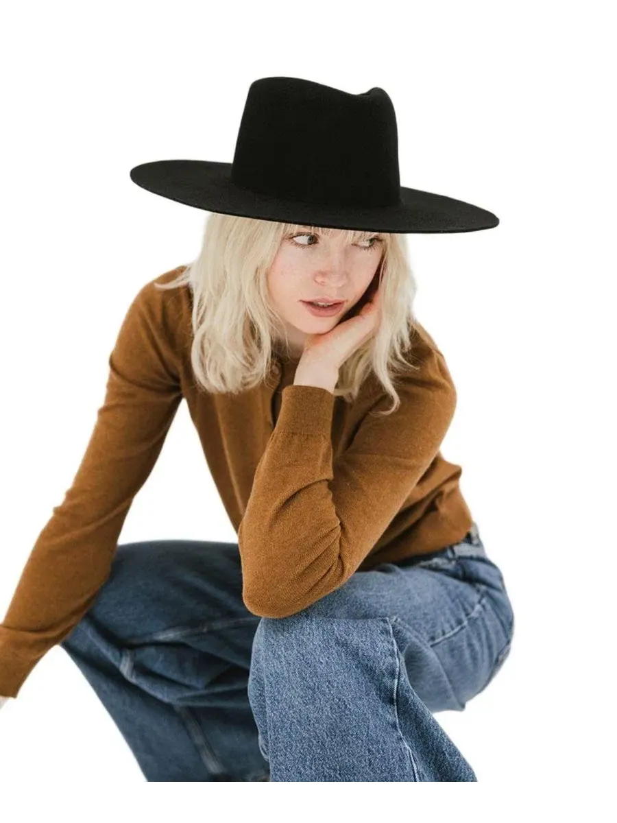 Фетровая шляпа Dakota с широкими полями и треугольной тульей Gigi Pip — изображение 2 из 4, черный