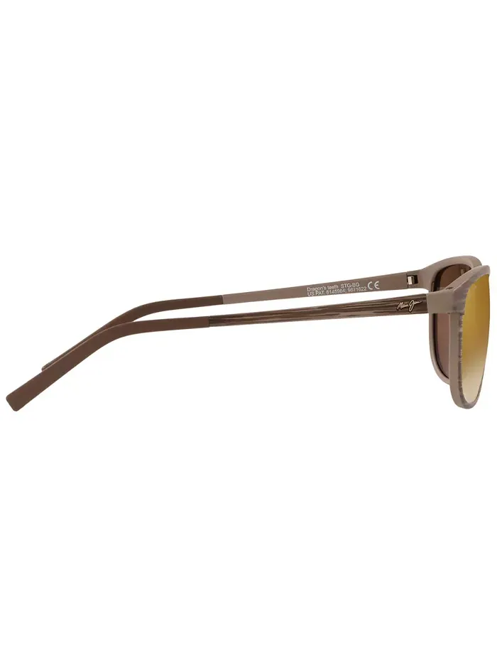 Унисекс поляризованные солнцезащитные очки Dragon's Teeth, MJ000608 Maui Jim — изображение 4 из 6, коричневый