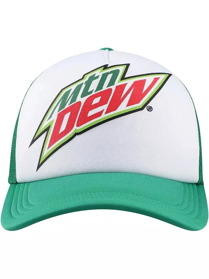 Мужская регулируемая шапка Mountain Dew Foam Trucker белого и зеленого цвета Lids — изображение 3 из 4, белый зеленый