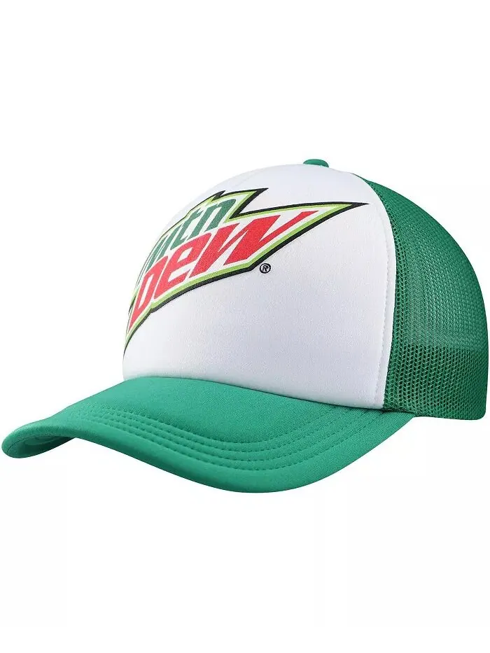 Мужская белая, зеленая кепка Mountain Dew Foam Trucker Adjustable Lids — изображение 1 из 4