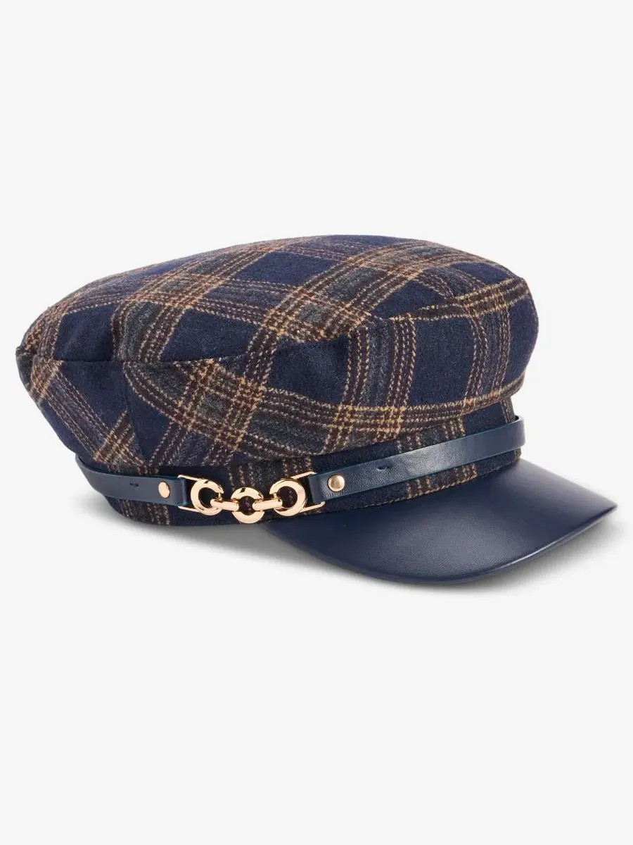 Кепка-кондуктор Plaid Horsebit Conductor Cap I.N.C. International Concepts