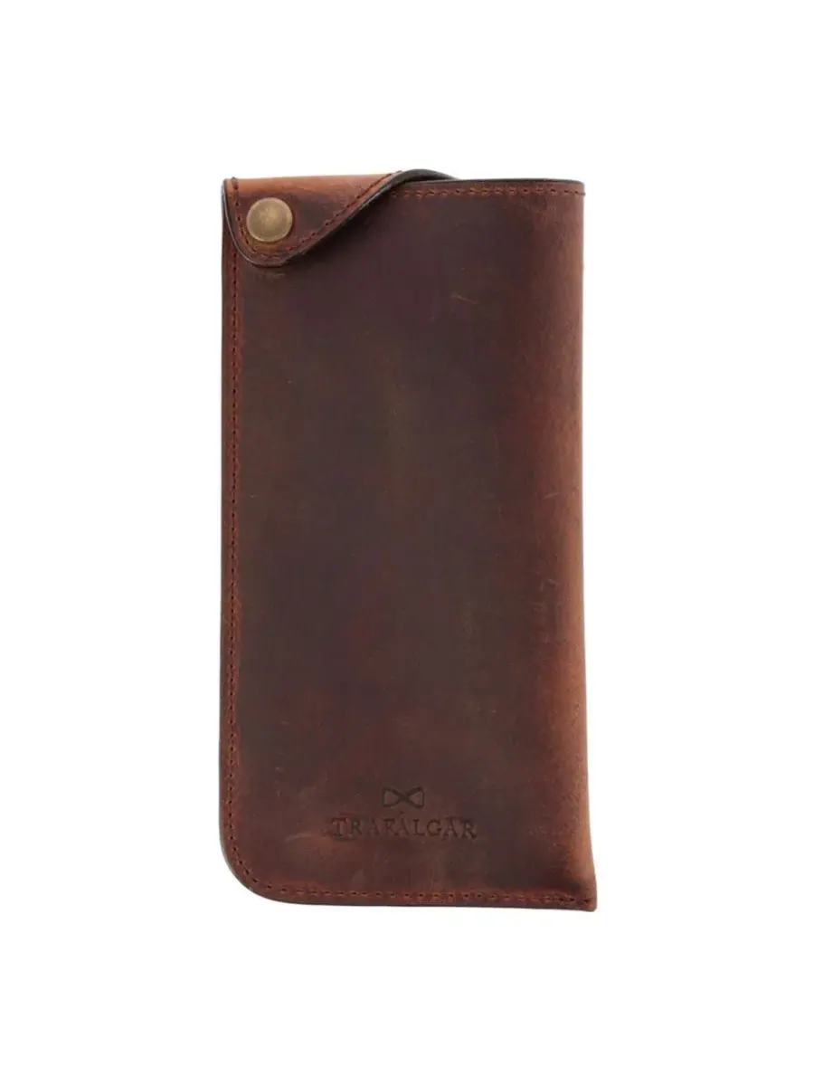Кожаный футляр для очков Doyle Crazy Horse Leather Snap Closure, Trafalgar