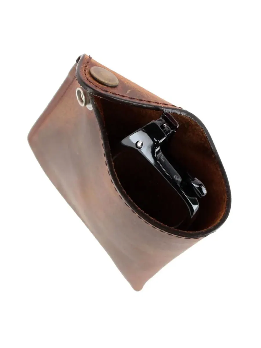 Кожаный футляр для очков Doyle Crazy Horse Leather Snap Closure, Trafalgar — изображение 4 из 5, бежевый