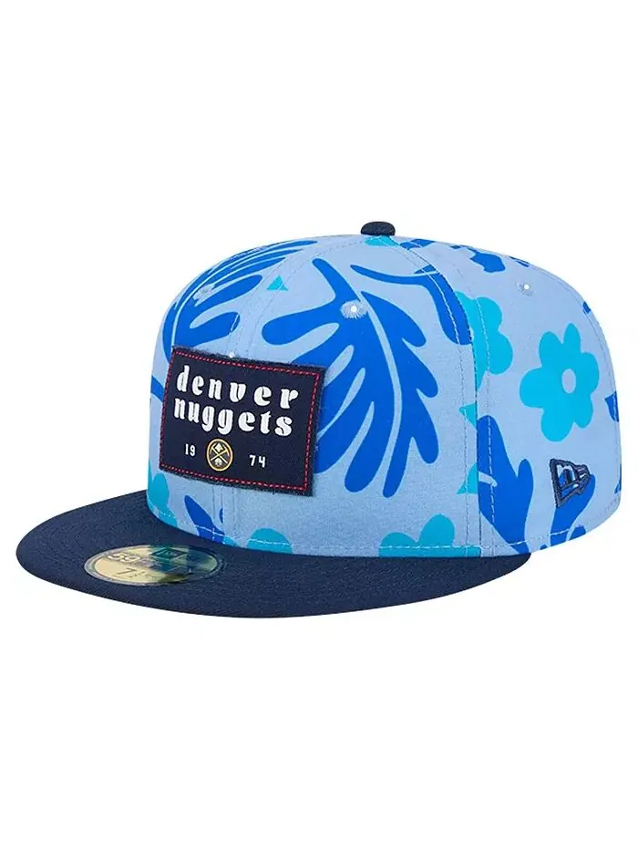 Мужская синяя шляпа Denver Nuggets Palm Fronds 2-Tone 59FIFTY Fitted Hat New Era