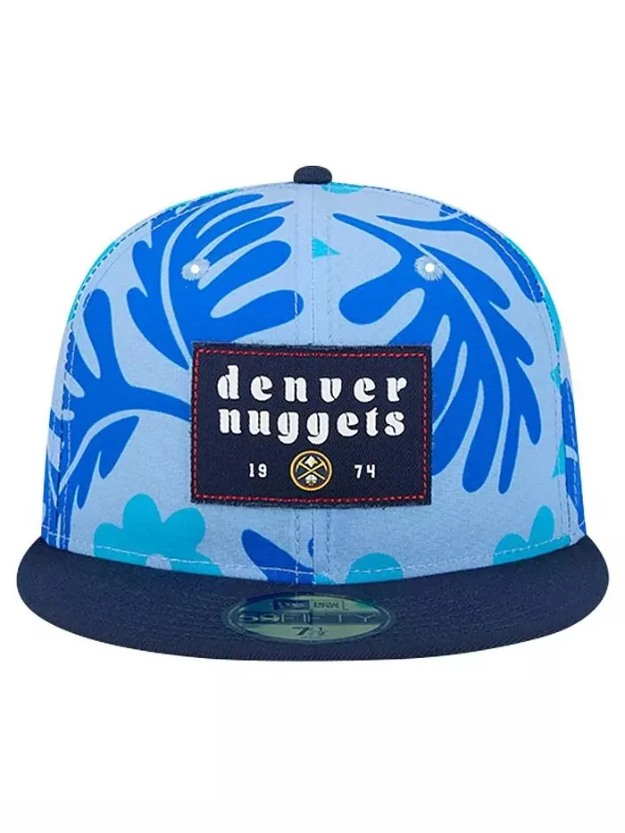 Мужская синяя шляпа Denver Nuggets Palm Fronds 2-Tone 59FIFTY Fitted Hat New Era — изображение 4 из 4