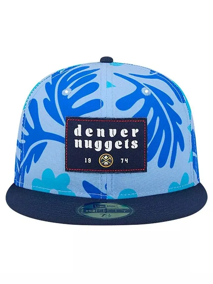 Мужская синяя приталенная шляпа Denver Nuggets Palm Fronds 59FIFTY 2 тона New Era — изображение 4 из 4, синий