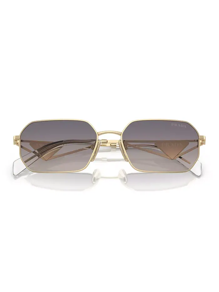 Женские солнцезащитные очки Symbole Geometric, модель PR A51S PRADA — изображение 2 из 6, бледный золотистый