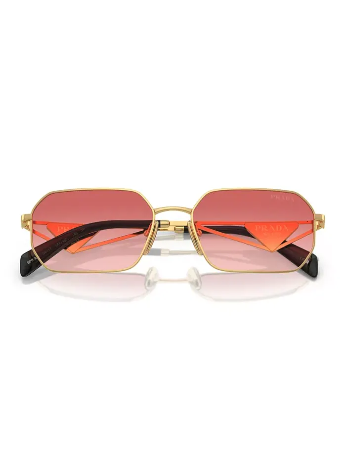Женские солнцезащитные очки Symbole Geometric, модель PR A51S PRADA — изображение 2 из 6, золото