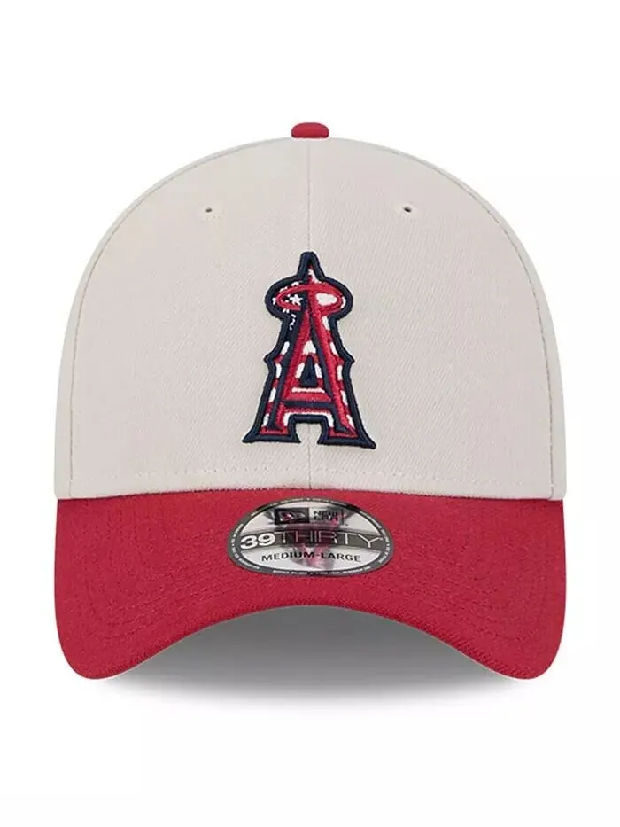 Мужская красная кепка Los Angeles Angels 2024 Четвертого июля 39THIRTY Flex New Era — изображение 3 из 4
