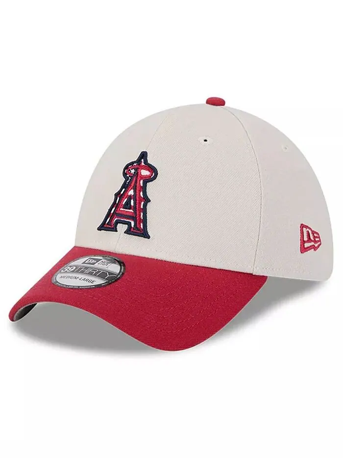 Мужская красная кепка Los Angeles Angels 2024 Четвертого июля 39THIRTY Flex New Era — изображение 4 из 4