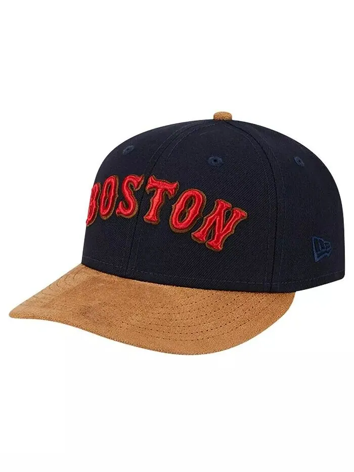 Мужская темно-синяя замшевая шляпа Boston Red Sox Team с козырьком, низкопрофильная приталенная