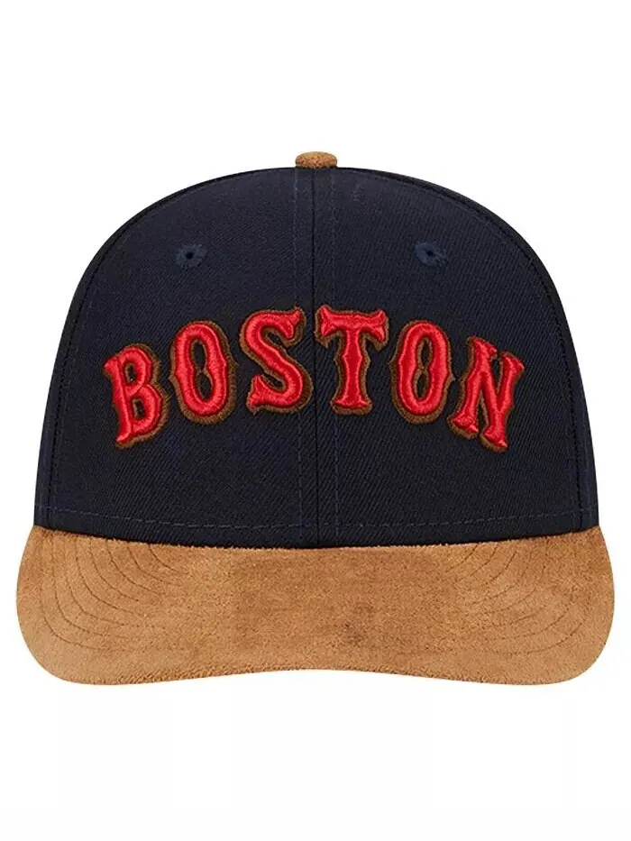 Мужская темно-синяя замшевая шляпа Boston Red Sox Team с козырьком, низкопрофильная приталенная — изображение 4 из 4