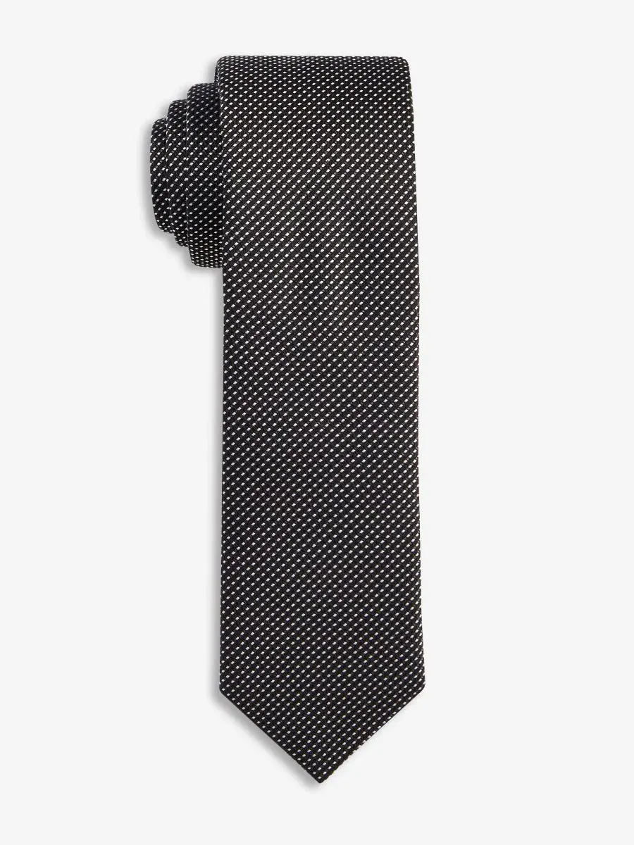 Шелковый узкий галстук с аккуратным рисунком BOSS by Hugo Boss