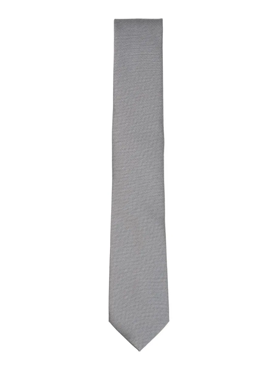 Мужской галстук Burnel Micro Check Slim Tie Alfani — изображение 2 из 3, серебристый/серый