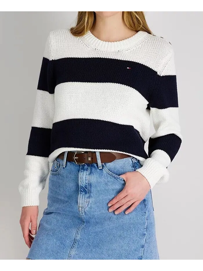 Женский фирменный кожаный джинсовый ремень Tommy Hilfiger — изображение 3 из 4, бежевый