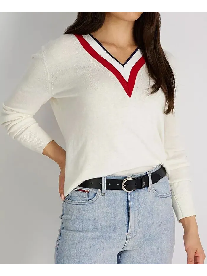 Женский фирменный кожаный джинсовый ремень Tommy Hilfiger — изображение 2 из 8, черный