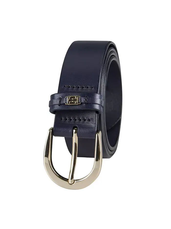 Женский кожаный ремень Signature Jean Belt Tommy Hilfiger — изображение 3 из 7, темно-синий