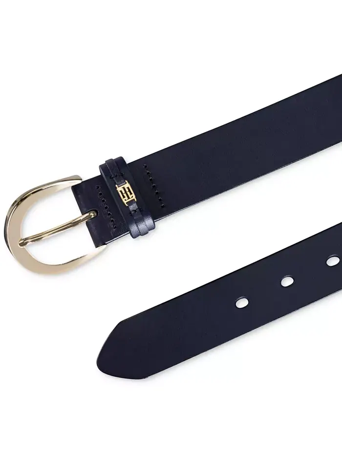 Женский кожаный ремень Signature Jean Belt Tommy Hilfiger — изображение 6 из 7, темно-синий
