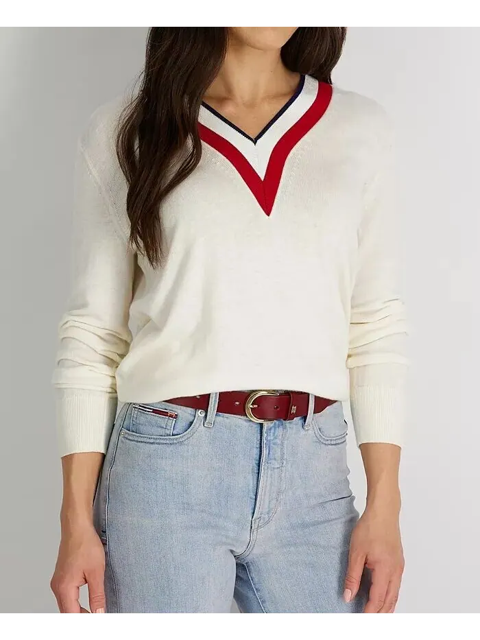 Женский фирменный кожаный джинсовый ремень Tommy Hilfiger — изображение 3 из 4, красный