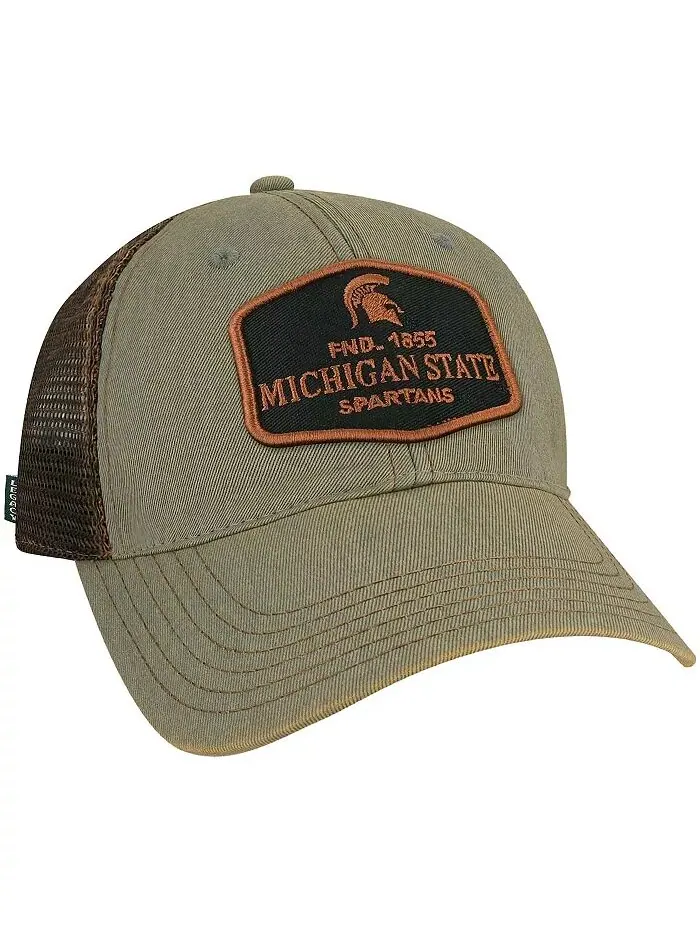 Мужская серая бейсболка-кепка Michigan State Spartans Practice Old Favorite Trucker Legacy Athletic — изображение 4 из 5